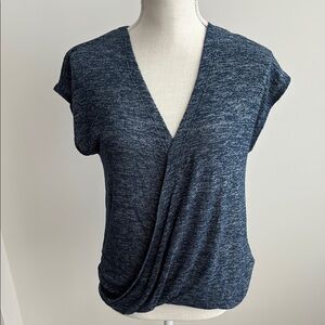 NWOT Rachel Roy Women's Blue V-Neck Stretch Wrap Top Size M
